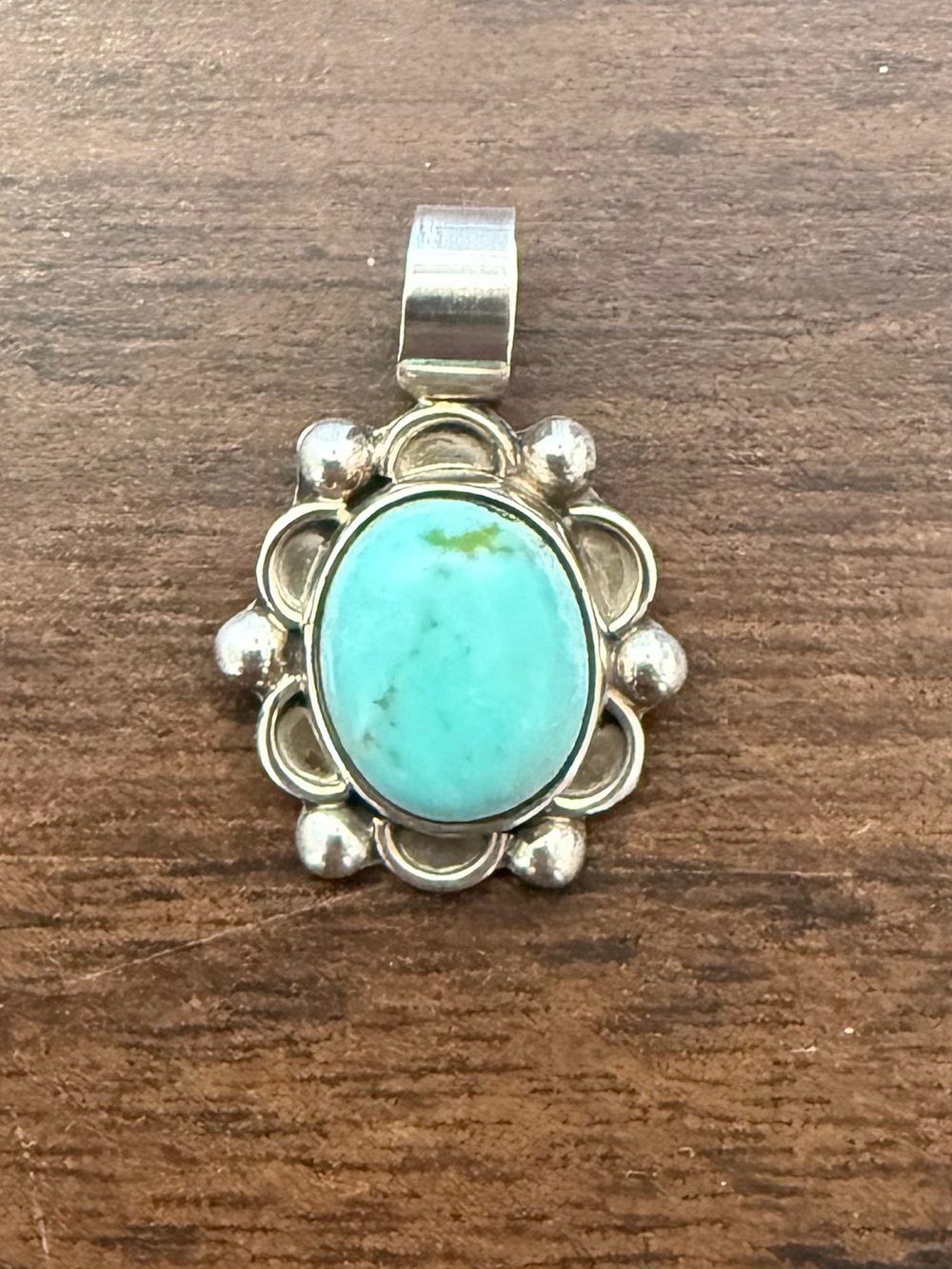 Sterling Silver + Turquoise Oval Pendant